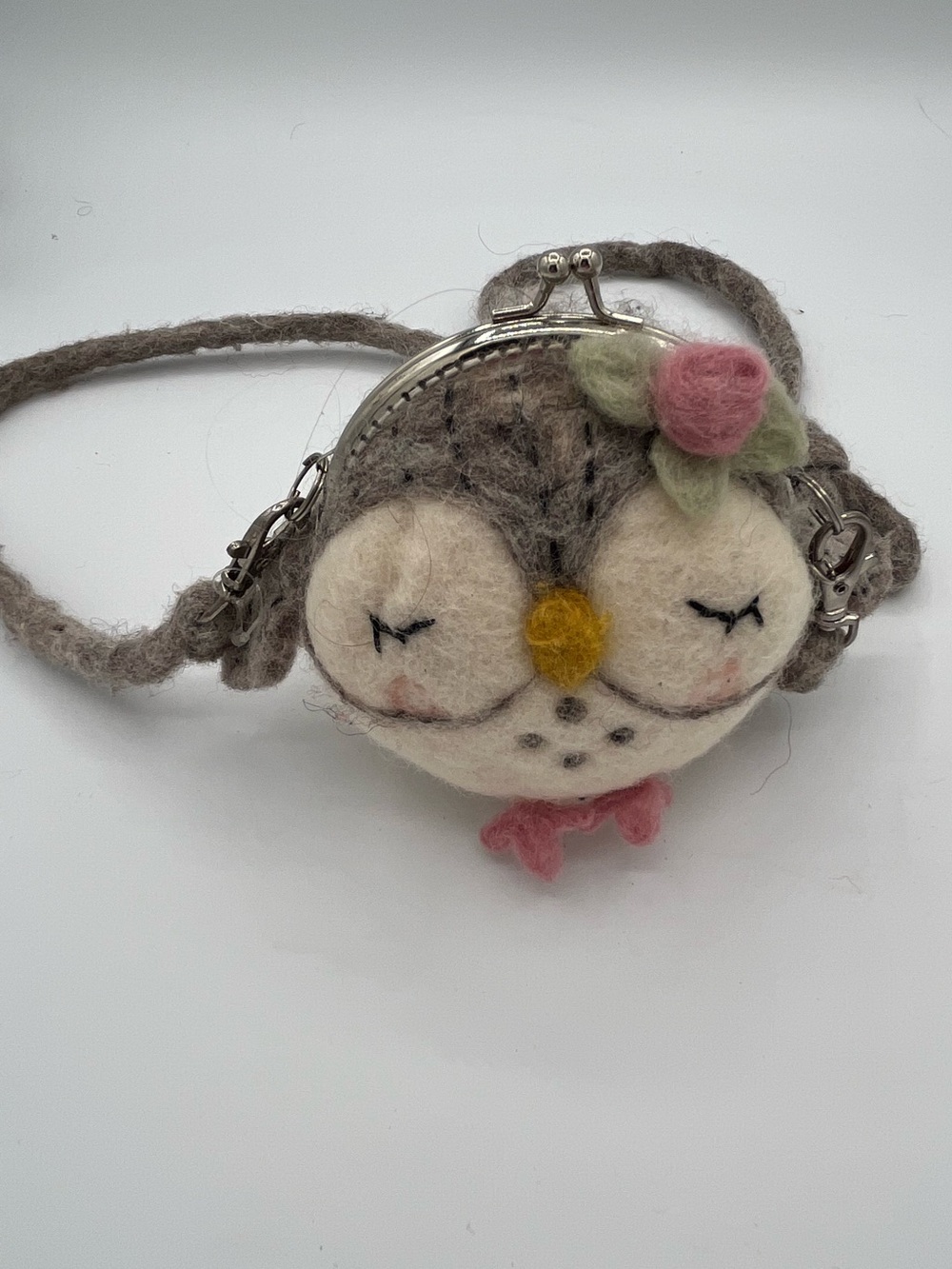 Wild Woolies: Olivia Owl Felt Critter Clutch Whimsical Coin Purse